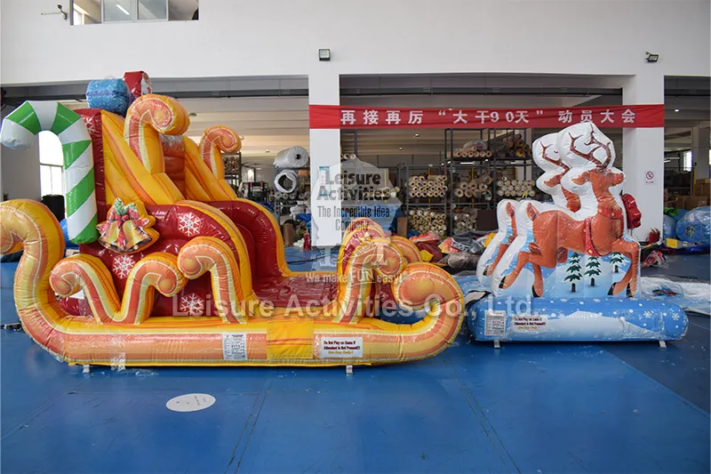 Inflatable Santa Sleigh Selfie With Reindeer